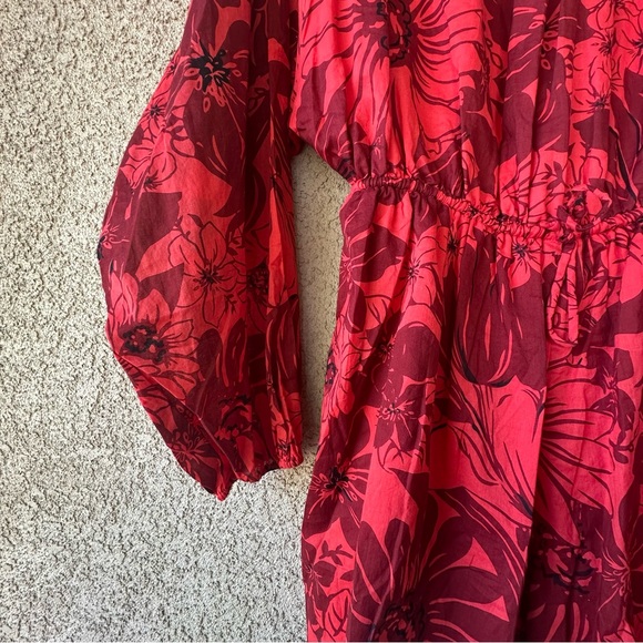 Faithfull the Brand Red Floral Romper Alba playsuit 8 - Picture 5 of 13